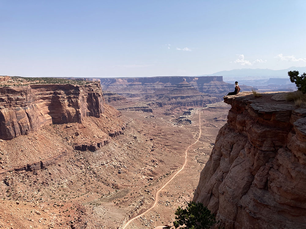 sitting on the canyonlands edge