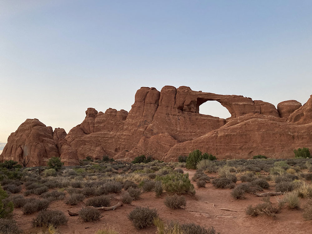 skyline arch sunset